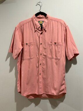 Cabela's Men's Medium-Reg Coral Short Sleeve Button Down Utility Work Shirt